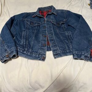 Levi’s Flannel Lined Vintage Denim Jacket with Red Plaid Lining Medium
